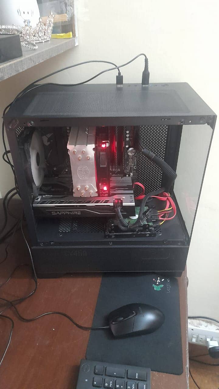Black pc casing pc case fish tank with 280 mm aio support 4