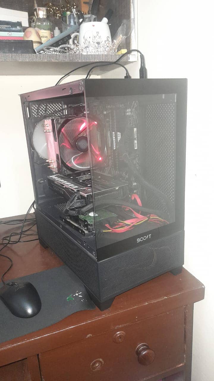 Black pc casing pc case fish tank with 280 mm aio support 5