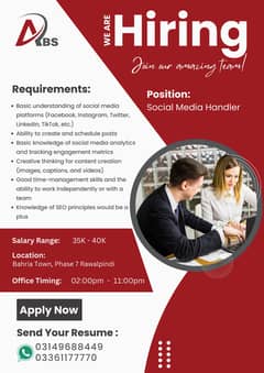 We are hiring social media handler