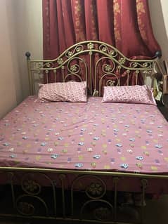 Iron bed with mattress