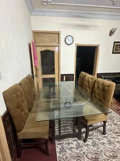 dining table with 6 chairs 10 by 10 bhot pyara 0318 0415685