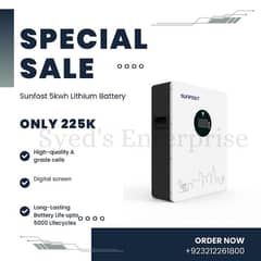 Sunfost 51.2v100ah Lithium Battery