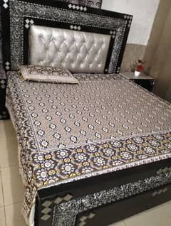 Bed set with metros 2 side tables with dressing table and couch sofa