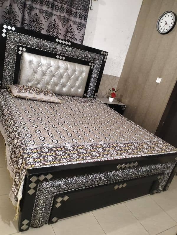 Bed set with metros 2 side tables with dressing table and couch sofa 2