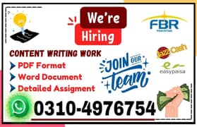 Online Part time/full time/home job/Assignments/Typing/Data entry/Ads