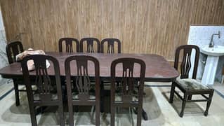 Wood ka dining table for sale with 08 chairs