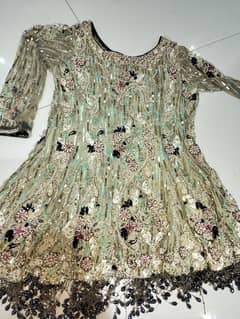 new dress 3 piece blue shirt and green short frok