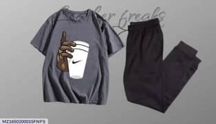 Men's cotton printed suit 2 pieces set