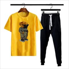 Men's 2 pieces Sublimation polyester track suit in yellow colour