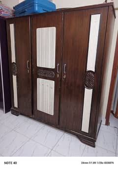 Bed, 2 Side tables, 3-door wardrobe, dressing