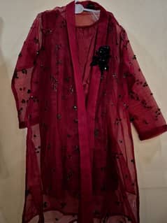 maroon girl dress
