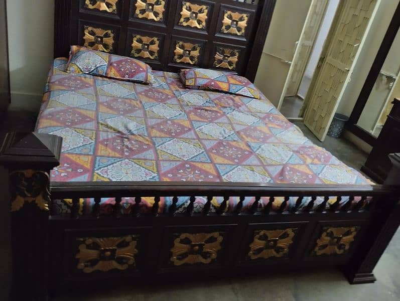 Double bed with dressing and side table 1