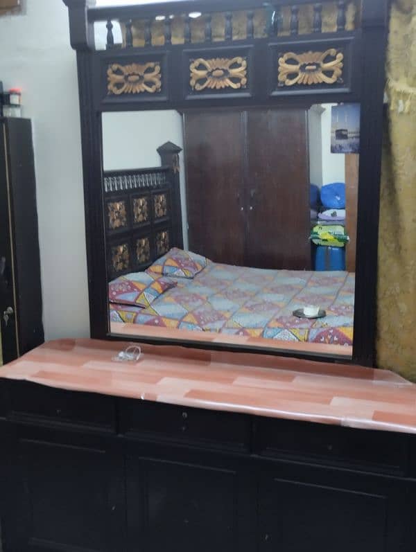 Double bed with dressing and side table 2