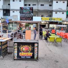 fast food counter with hot plat