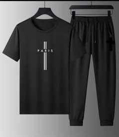 Men’s Black Track Suit – 2-Piece Polyester Set | Gym & Casual Wear |