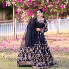 Beautiful katan silk printed maxi for Girls