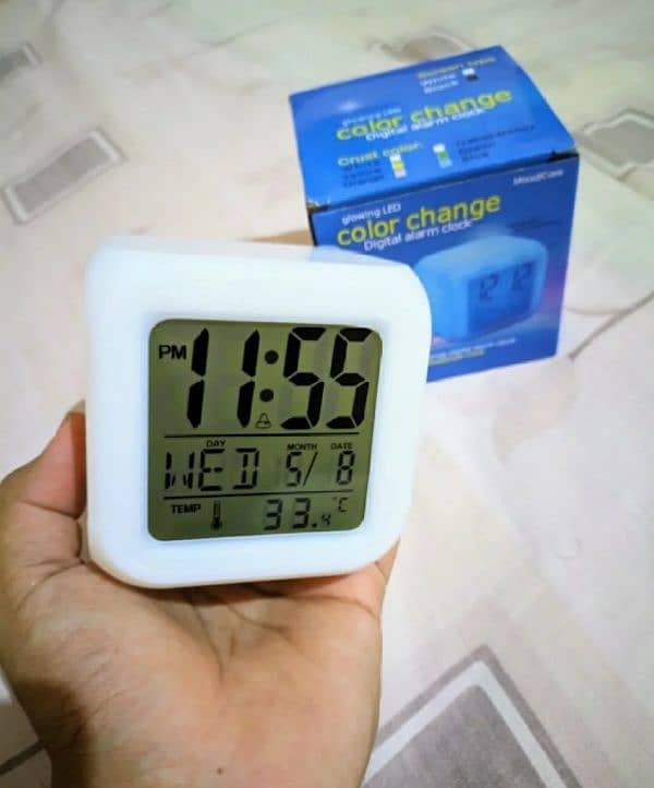 Digital Table Clock 7 Color Big Size Digital Screen 1