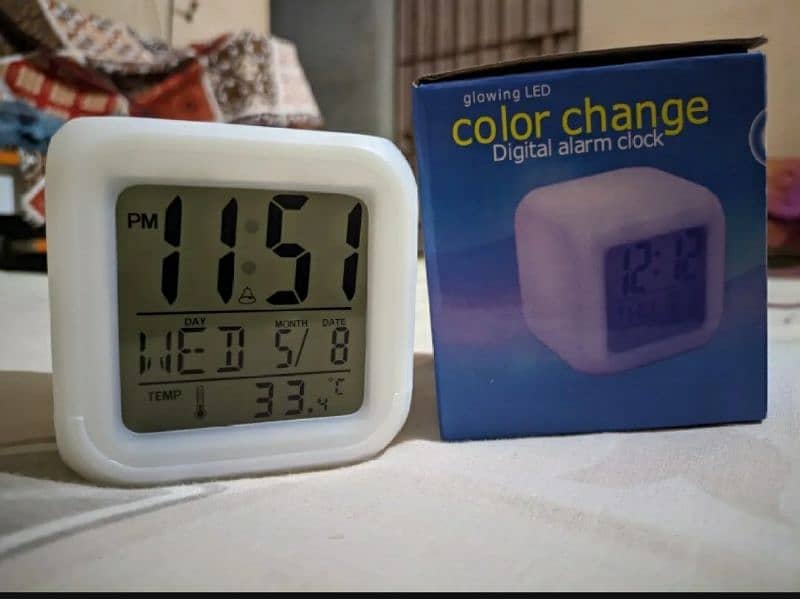 Digital Table Clock 7 Color Big Size Digital Screen 2