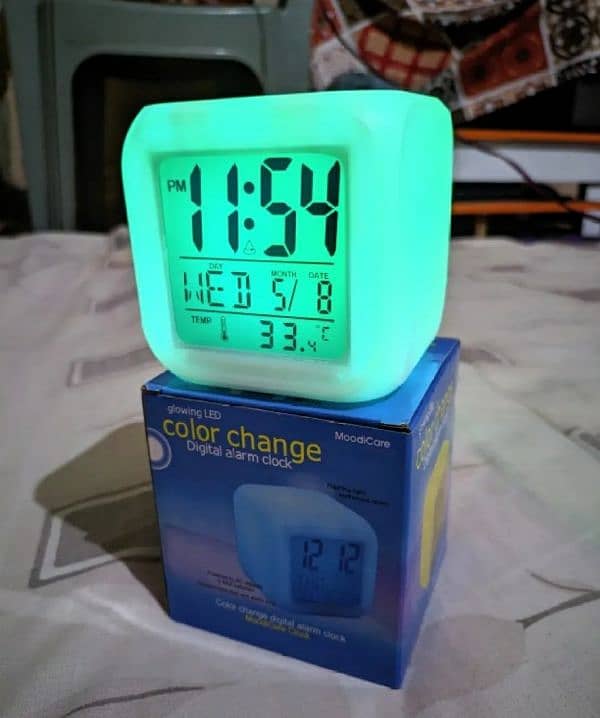 Digital Table Clock 7 Color Big Size Digital Screen 5