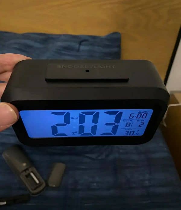 Digital LCD Alarm Clock with Calendar  Thermometer 3