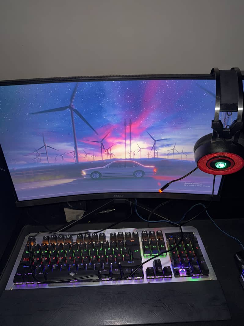 Gaming pc curve lcd mouse keyboard pc 0