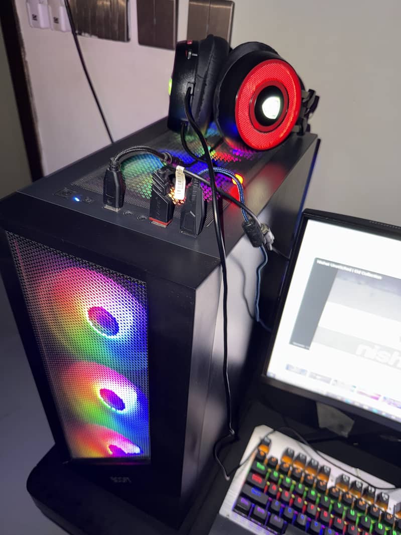 Gaming pc curve lcd mouse keyboard pc 8