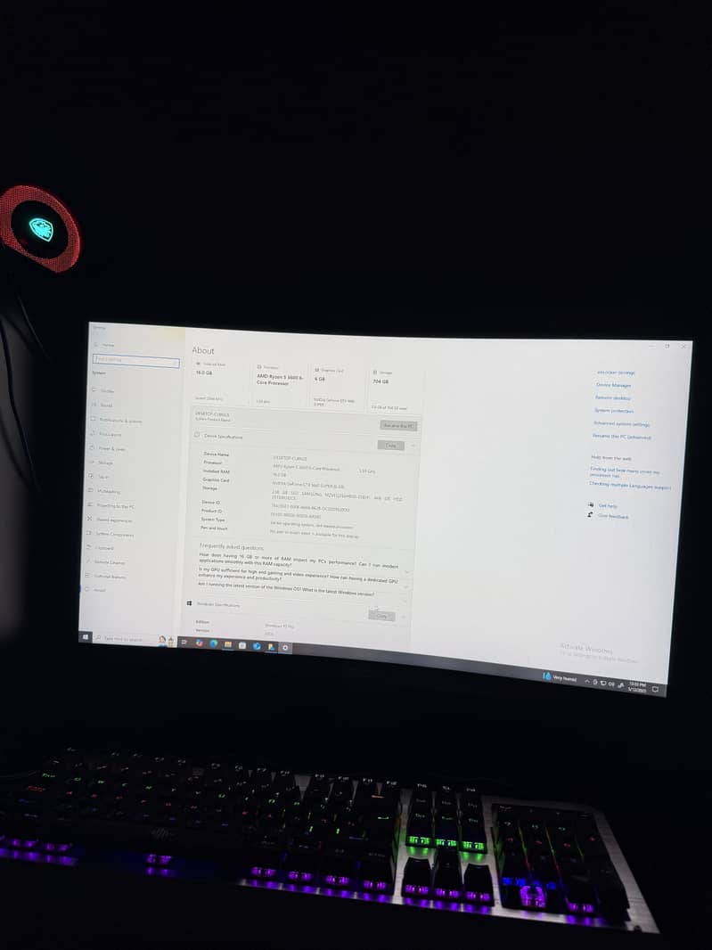 Gaming pc curve lcd mouse keyboard pc 10