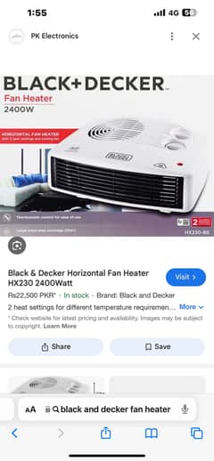 Black and decker fan heater