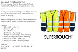 Security Vest 3M Hi Vis Tape with Multi Pockets Yellow PERSONALISED