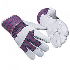 Single Palm Leather Working Gloves, Orang red green manufacturer