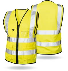 Hi Viz Executive Waistcoat Zip Up High Visibility Safety Vest Reflect