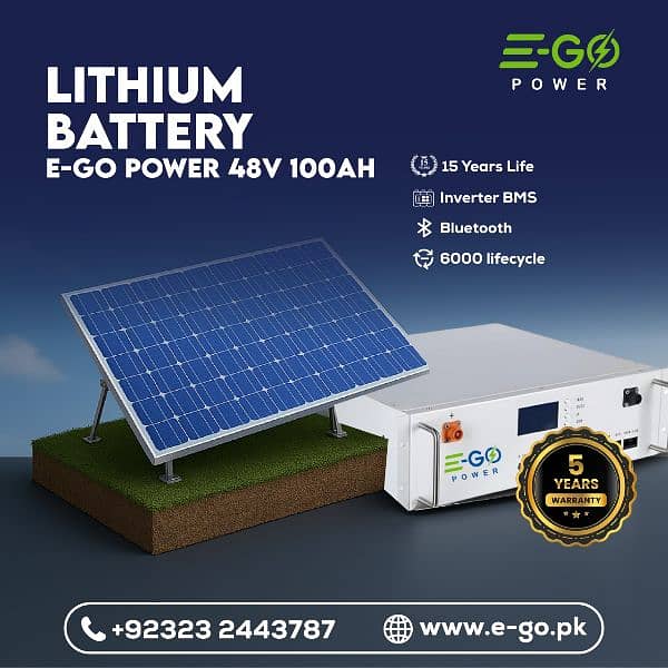 E-Go Power LiFePo4 lithium battery 24V 100Ah, 200Ah 3