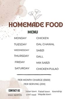Homemade food