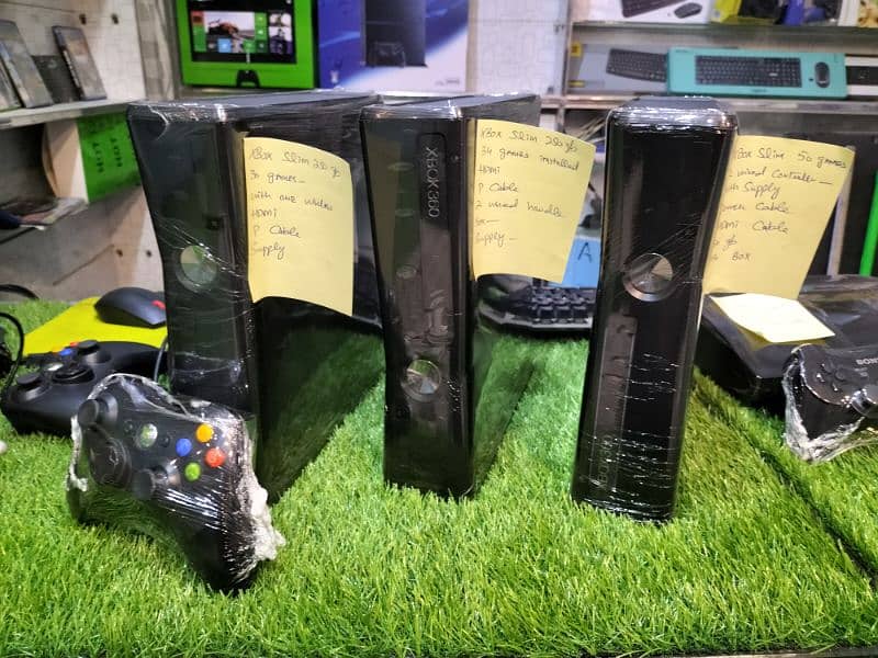 X box 360 Slim  wriless one Controler 45 bultin. games   03084017127 2