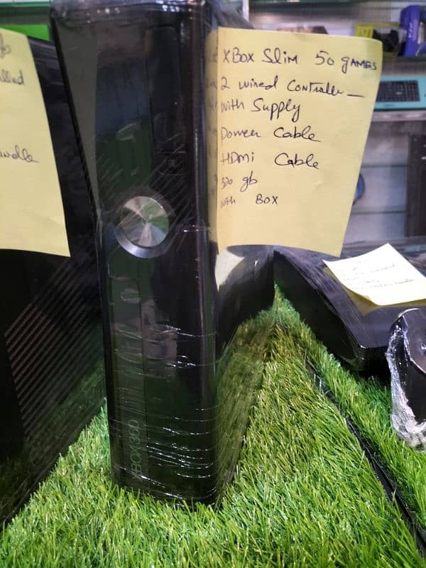 X box 360 Slim  wriless one Controler 45 bultin. games   03084017127 3