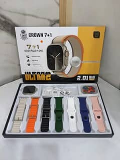 crown 7+1 smart watch with wireless charger and protector