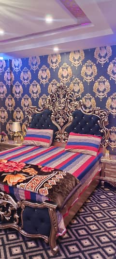 Par Day and short Time full furnish one BeD Room ment Available for rent Bahria Town Phase 6 family apartment