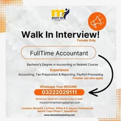 Female office coardinator & accounts