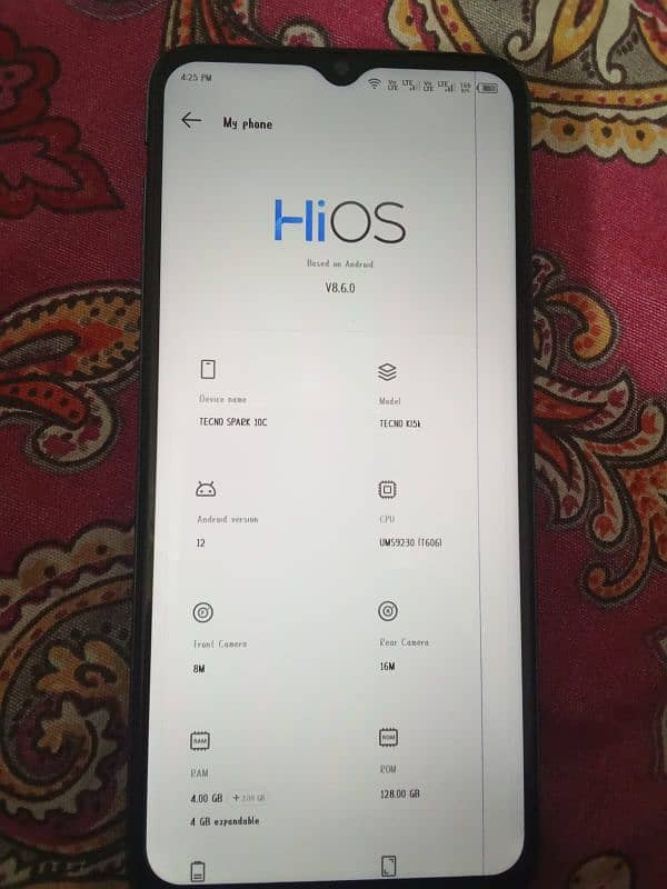 tecno spark 10c 4+4/128 condition 10/9 1