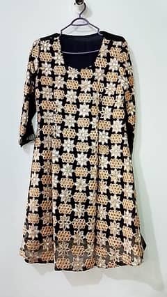 Black & Golden Fancy Net Suit for sale