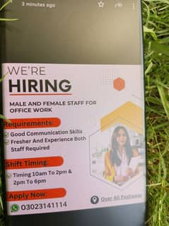 PART TIME JOB ONLY WTSP PLZ 03023141114