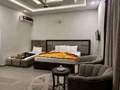 G13 furnished portion available 4 Room and 4 attached washroom with lounge for daily and weekly basis