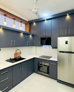 kitchen work pertishion work & wood Door glass door  & wardrobe