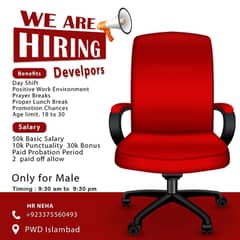 We need staff only male typing job developers