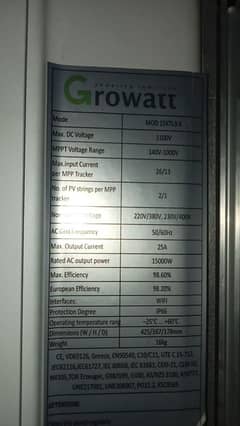 growatt new invter 15kw