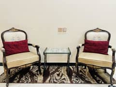Solid wood chairs set without table
