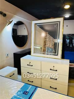 Stylish Wooden Bedroom Set – Side Tables + Dressing Table