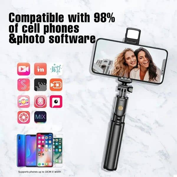R1s Bluetooth Selfie Stick Tripod with Remote Control 5