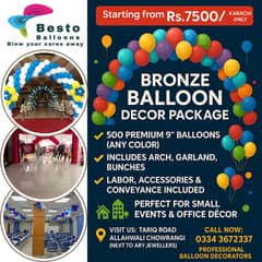 Karachi Balloon Decoration Service  Bronze Balloon Decoration in Karac