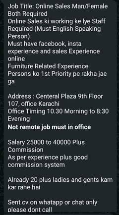 Job available in Karachi